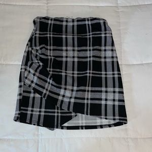 High waist plaid skirt